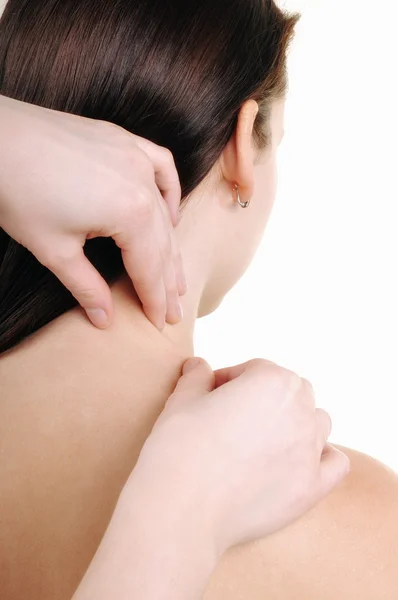 stock image Neck massage - a young woman