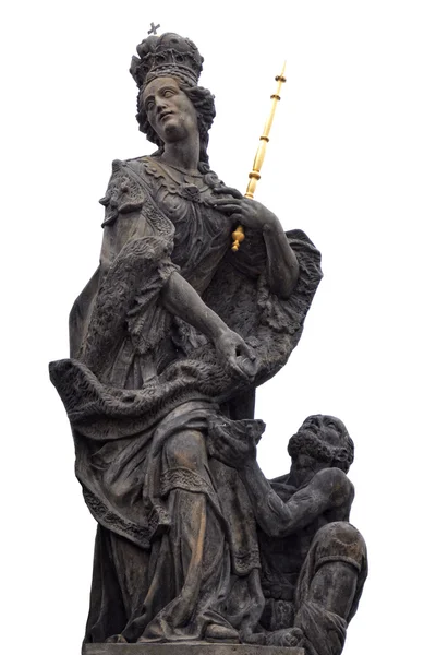 Detail The statue of saints Barbara, Margaret and Elizabeth on Charles Brid — Stock Photo, Image