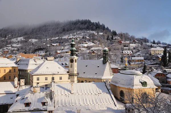 Banska Stiavnica in inverno, Slovacchia UNESCO — Foto Stock