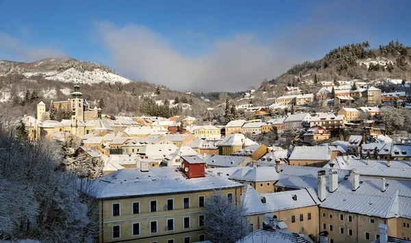 Banska stiavnica på vintern, Slovakien unesco — Stockfoto