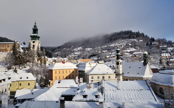 Банска-Штявница зимой, Словакия ЮНЕСКО — стоковое фото