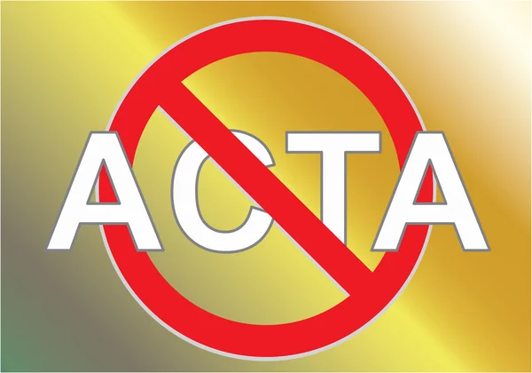 Állítsa le az acta-szimbólum — Stock Vector