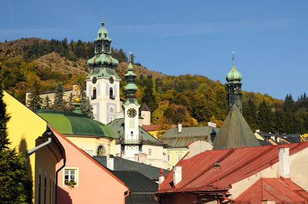 Centro histórico cidade Banska Stiavnica, Eslováquia Unesco — Fotografia de Stock