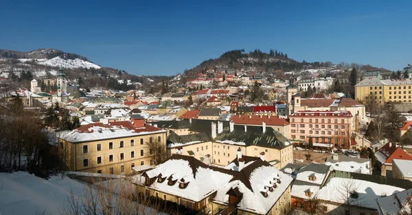Banska stiavnica zimą, panorama sloavakia unesco — Zdjęcie stockowe