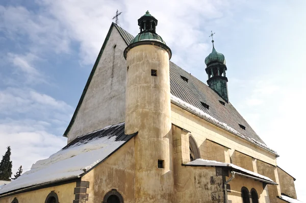 Slowaakse kerk van st. Catharina te banska stiavnica, Slowakije unesco — Stockfoto