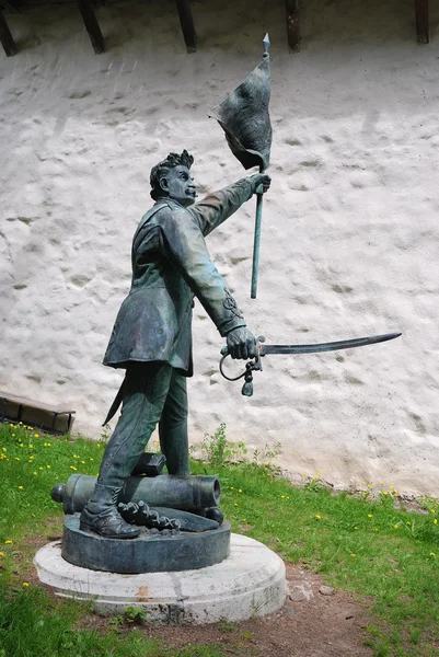 Παλιό κάστρο Χόνβεντ - ουγγρική μαχητής, Κρίσταλ stiavnica - άγαλμα — Φωτογραφία Αρχείου