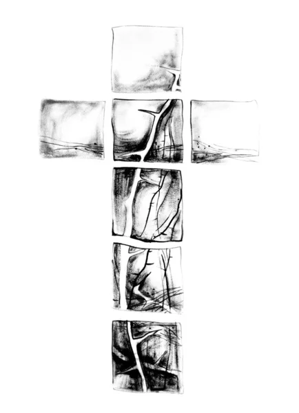 Kruis symbool illustratie — Stockvector