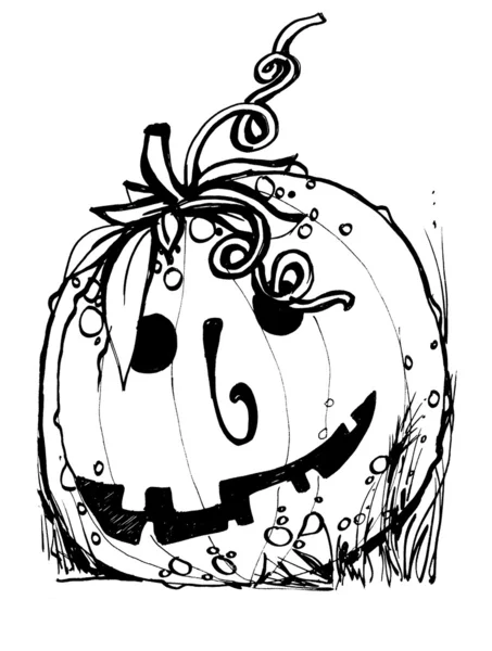 Halloween græskar med onde skræmmende smil – Stock-vektor