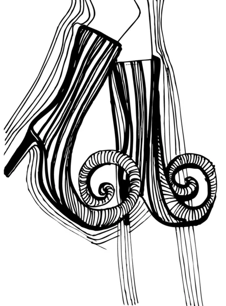 Женская обувь, нарисованная вручную — стоковый вектор