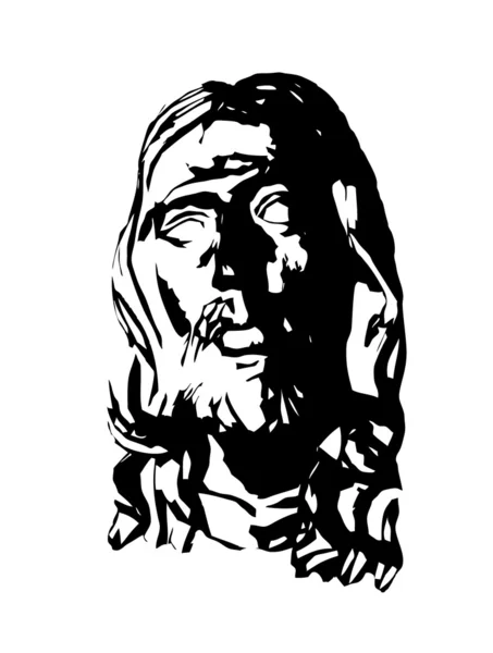 耶稣基督，插图的脸 — 图库矢量图片