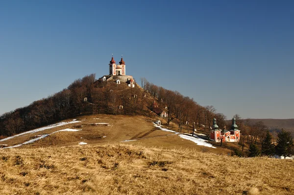 Calvario en invierno, Banska Stiavnica Eslovaquia UNESCO —  Fotos de Stock