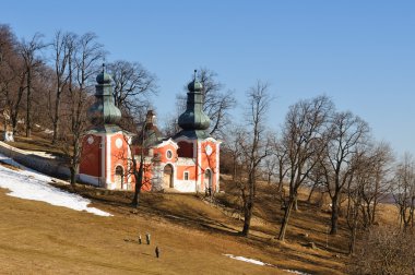 Kışın, banska stiavnica Slovakya Calvary unesco