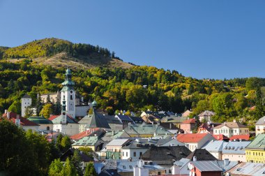 Banska Stiavnica Old castle and historic buildings and urban clipart