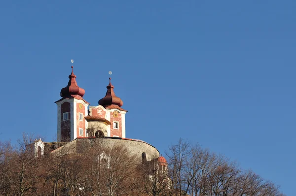Calvário em Banska Stiavnica, Igreja superior Eslováquia UNESCO — Fotografia de Stock