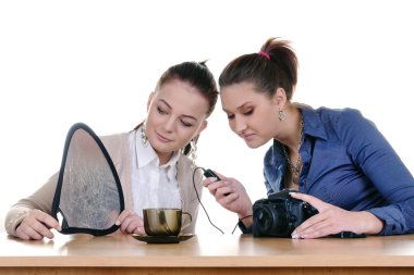 Photographer photographing an empty cup clipart