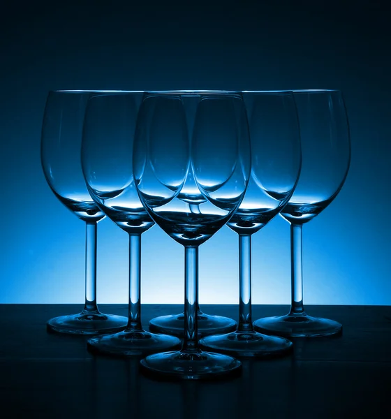 Empty wine glass in Beautiful light background — Stock Photo, Image