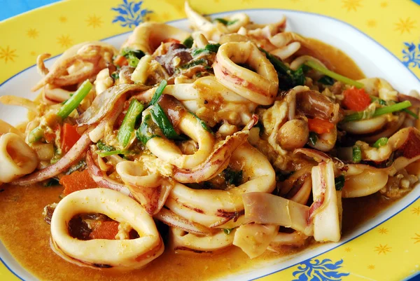 Thais eten pittige squid kerrie — Stockfoto