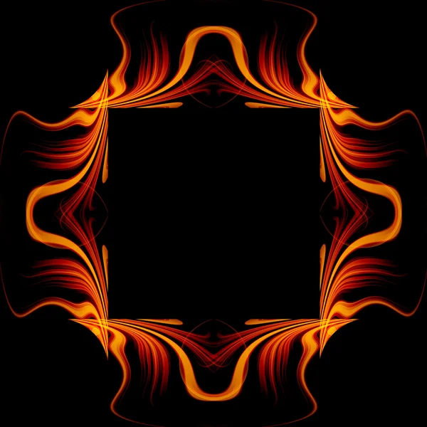 Abstract background frame with fire flow — Stock Photo, Image