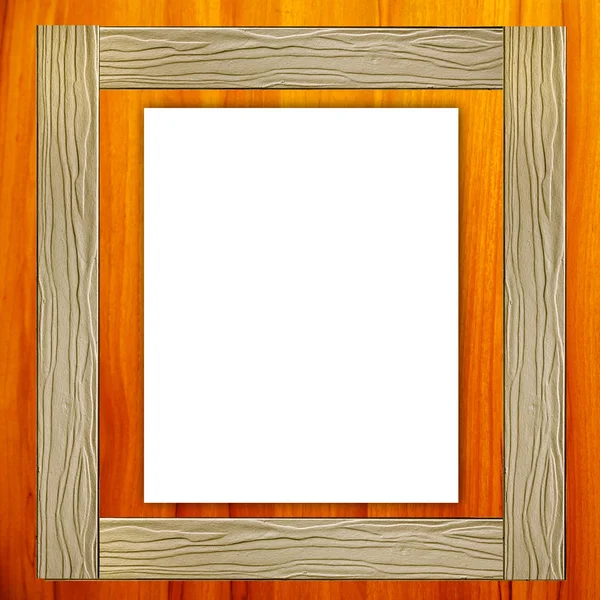 Белая бумага с деревянной рамой — стоковое фото