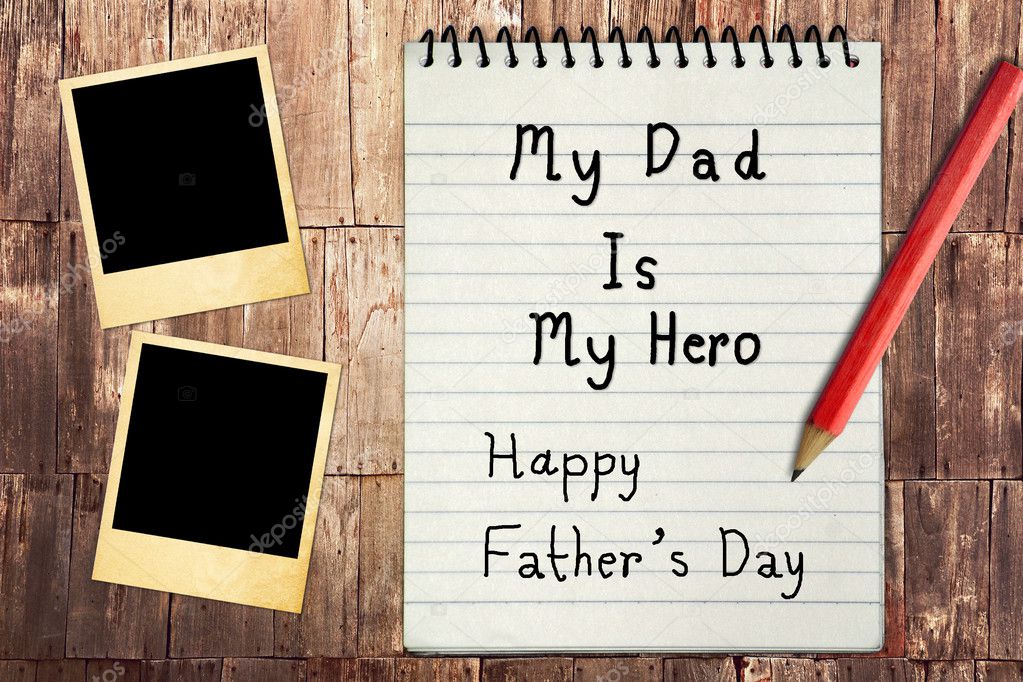 Happy Father's Day Note Paper with instant photo frames