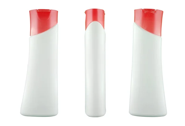 White bottles set isolated on white — Stock Photo, Image