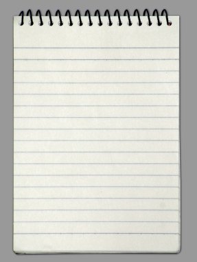 Blank one face white paper notebook clipart