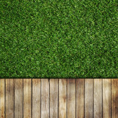 duvar zemin üzerine yeşil çimen