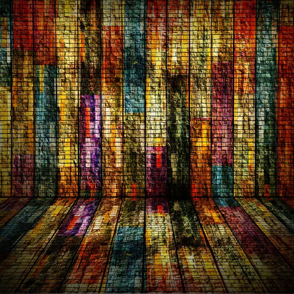 Full color old wood room — Stock Photo, Image