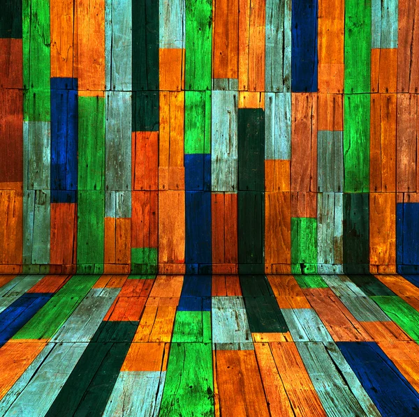 Fyrfärg gamla trä rum — Stockfoto
