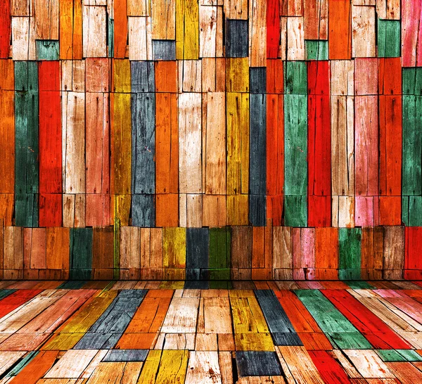 Fyrfärg gamla trä rum — Stockfoto