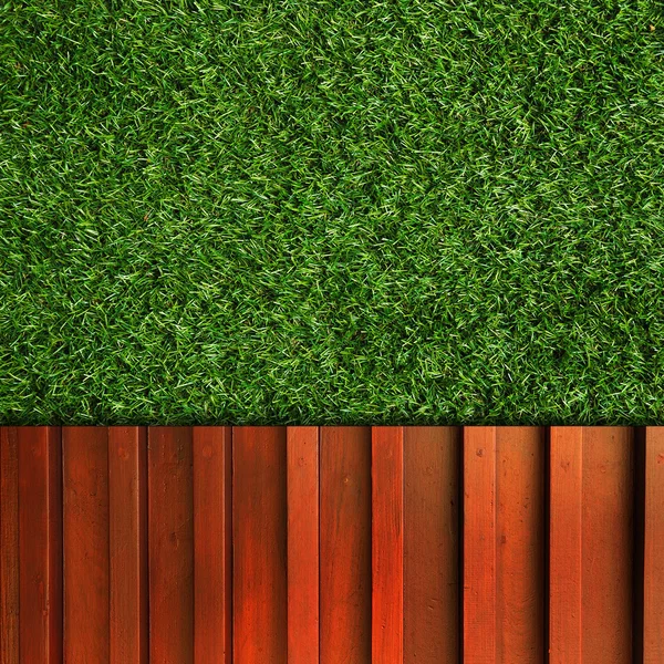 Tło ściany na zielonej trawie — Zdjęcie stockowe