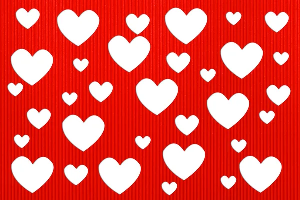 Valentine's day harten achtergrond met gegolfd papier ambachtelijke op — Stockfoto