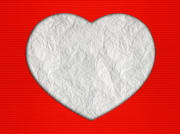Alla hjärtans dag hjärtan bakgrund med korrugerad papper hantverk på — Stockfoto