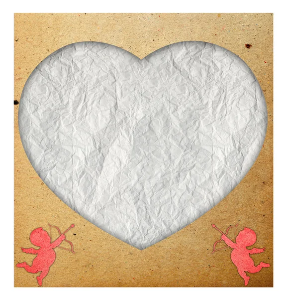 Hjärta i papper valentine background.vintage stil — Stockfoto