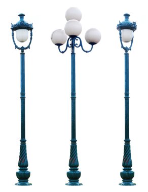 Isolated Antique Lamp Post Lamppost Street Road Light Pole clipart