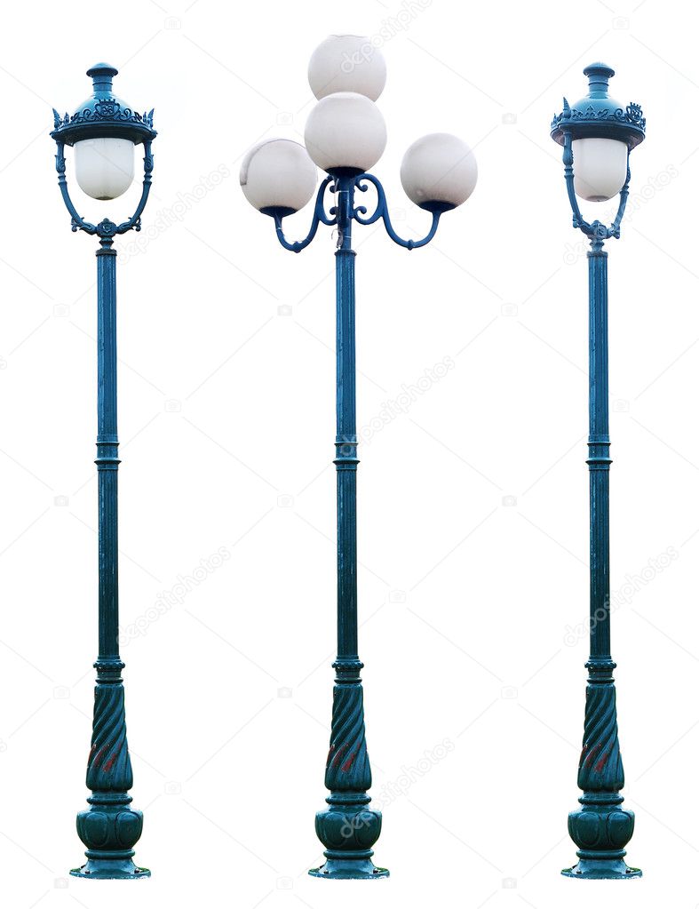 Isolated Antique Lamp Post Lamppost Street Road Light Pole