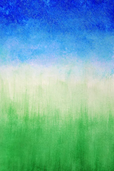 Hemel en gras, aquarel abstracte achtergrond — Stockfoto