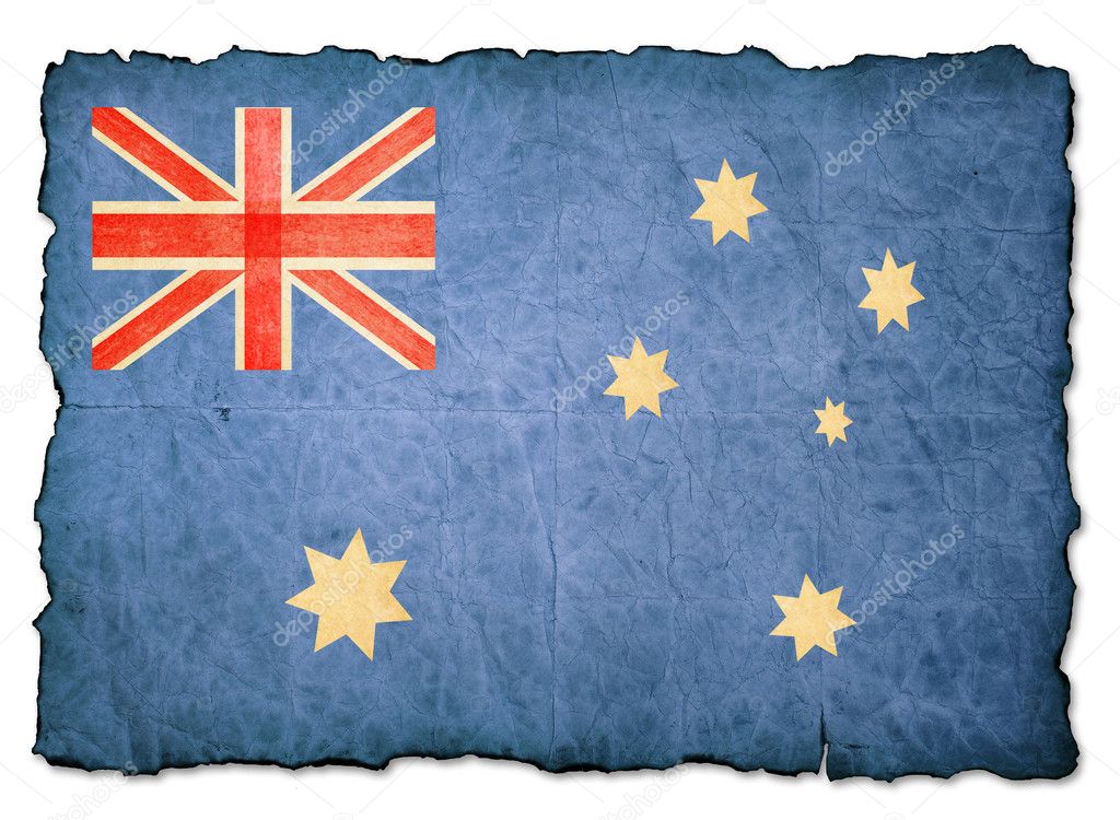 Australian Flag on Vintage Paper