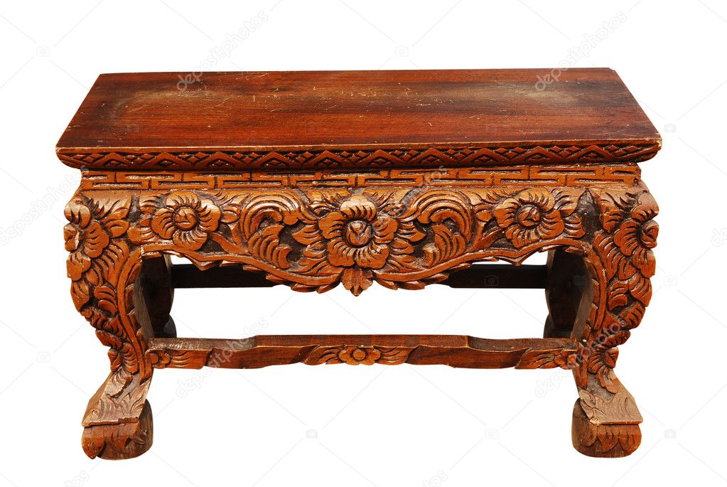 Carved wooden table
