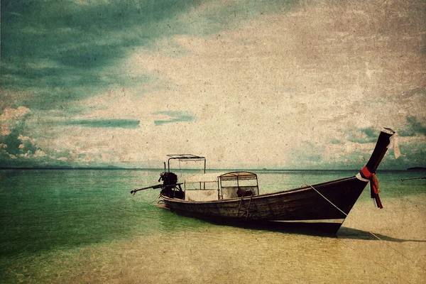 在泰国的海面，复古风格上船 — 图库照片