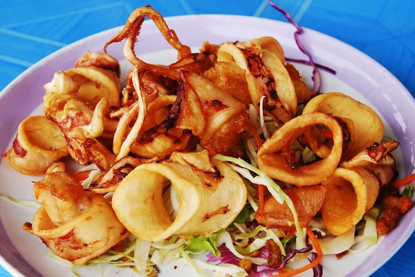 Squid ring on party food tray — Stock Photo, Image