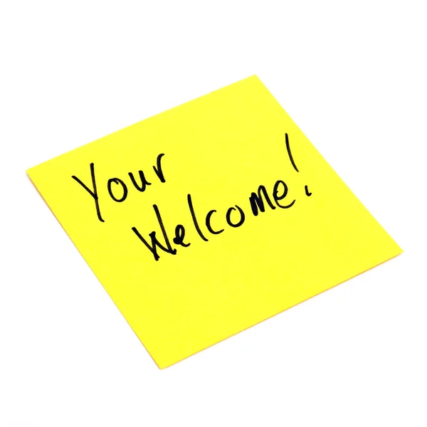 Note of Welcoming — Stock Photo, Image