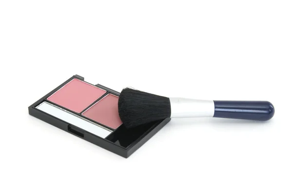 Rouge Make-up und Pinsel — Stockfoto