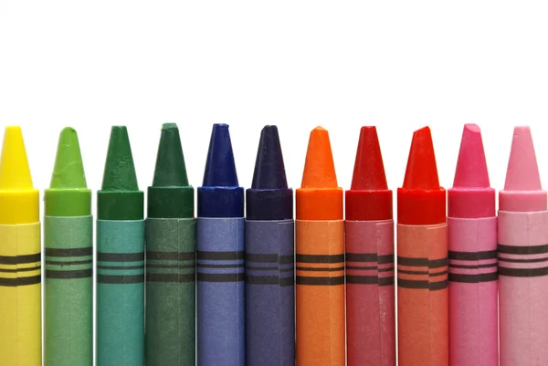 Рядок кольорові олівці — стокове фото