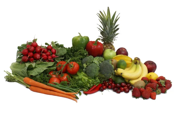 Аранжування фруктів та овочів — стокове фото