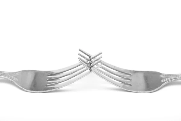 Met elkaar verweven vorken — Stockfoto