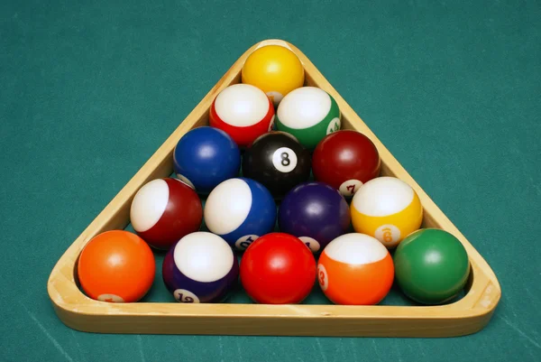 Racked Billiard Balls — Stock Photo, Image