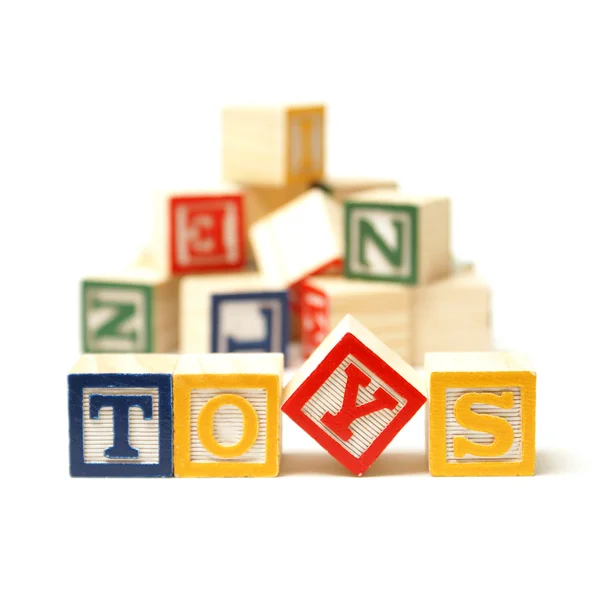 Bloques deletrear juguetes —  Fotos de Stock