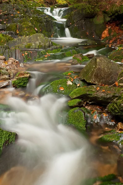 Krásný autumnm vodopád — Stock fotografie