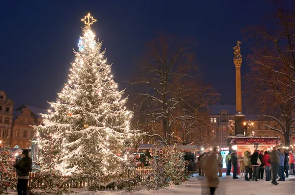 Jarmark Bożonarodzeniowy w litomerice, Republika Czeska — Zdjęcie stockowe
